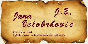 Jana Belobrković vizit kartica